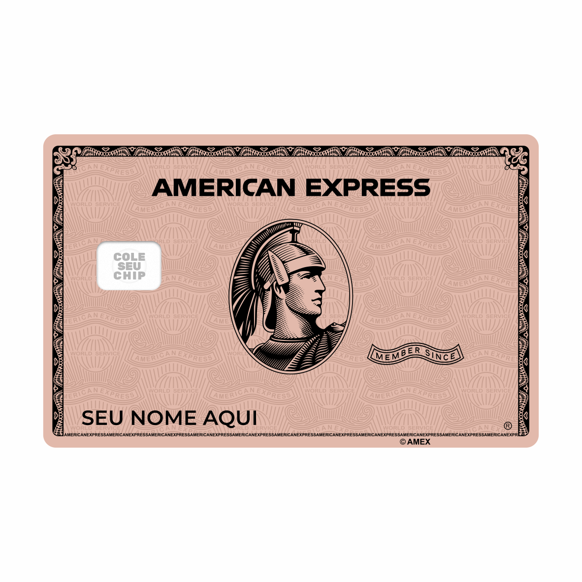 METACARD - Cartão De Plástico Com Impressão Digital UV - Amex Rose Gold METACARD - Cartão De Plástico Com Impressão Digital UV - Amex Rose Gold